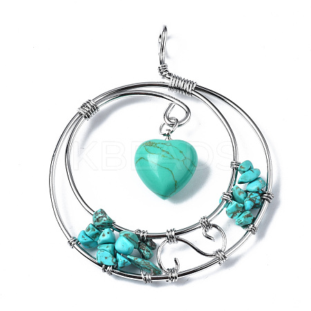 Synthetic Turquoise Big Pendants G-Q997-001D-S-1