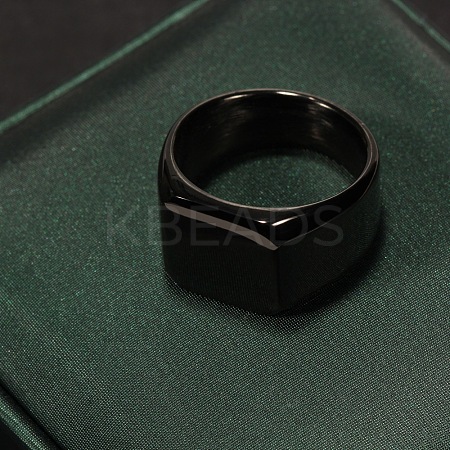 Square 304 Stainless Steel Finger Rings WGB1DFB-05-1