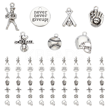 70Pcs 7 Style Tibetan Style Zinc Alloy Pendants TIBEP-PH0001-27-RS-1