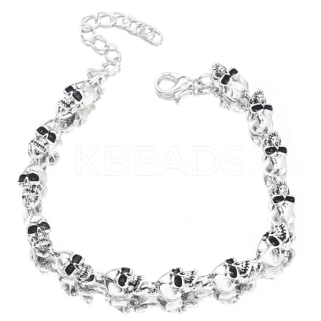 Alloy Skull Link Bracelets WH-WG07BCE-01-1