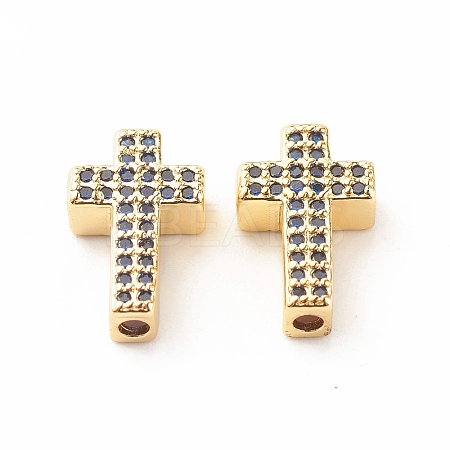 Rack Plating Brass Cubic Zirconia Beads LS-KK-B051-06G-04-1