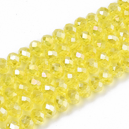 Electroplate Glass Beads Strands EGLA-A034-T6mm-B21-1