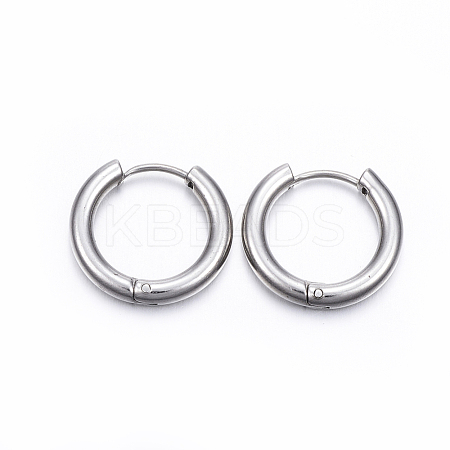 Tarnish Resistant 202 Stainless Steel Huggie Hoop Earrings A-EJEW-F111-14mm-P-1