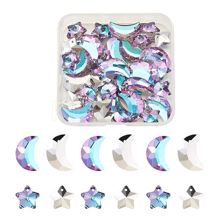 32Pcs 2 Styles K9 Glass Rhinestone Pendants GLAA-YS0001-03-1