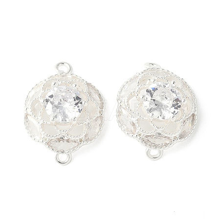 Flower Brass Connector Charms KK-A253-04S-1