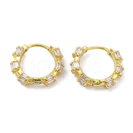 Rack Plating Brass Micro Pave Cubic Zirconia Hoop Earrings for Women EJEW-A038-06G-01-1
