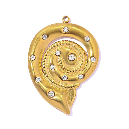 304 Stainless Steel Rhinestone Pendants STAS-OY017-62G-1