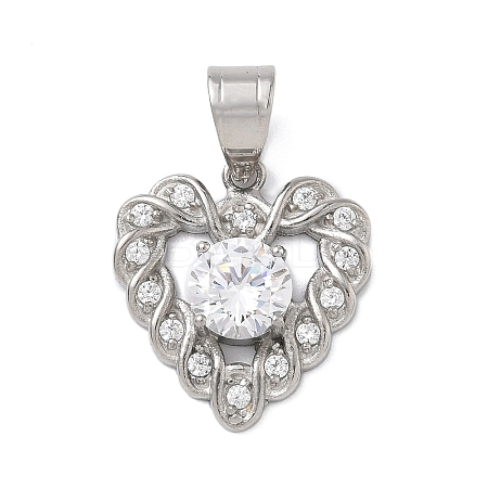 316 Surgical Stainless Steel Rhinestone Pendants STAS-P412-11B-P-1