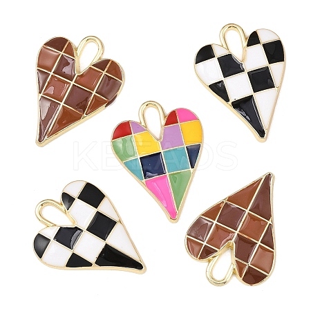 5Pcs Rack Plating Alloy Enamel Pendants ENAM-YW0006-59-1