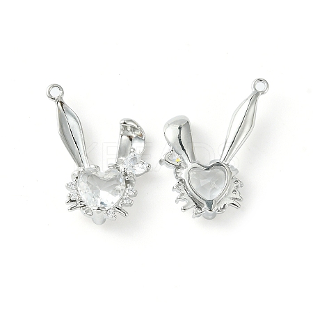 Brass Micro Pave Cubic Zirconia Pendants KK-L208-05P-01-1