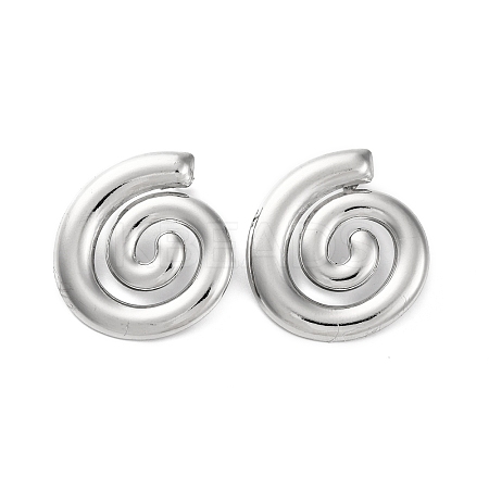 304 Stainless Steel Spiral Stud Earrings EJEW-K295-18P-1