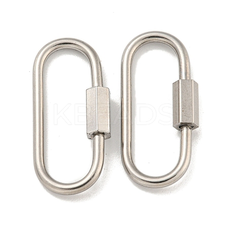 Non-Tarnish 304 Stainless Steel Screw Carabiner Lock Charms STAS-C092-05C-P-1