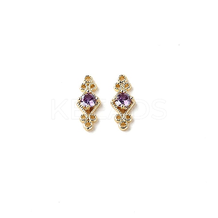 Brass Pave Cubic Zirconia Connector Charms LS-PW-WG57330-01-1