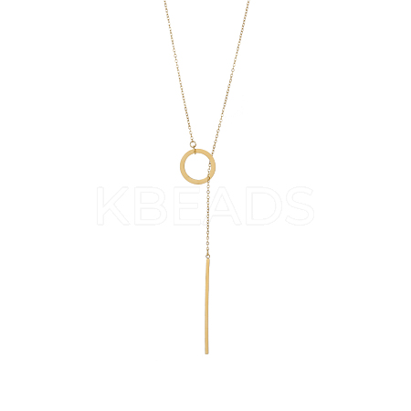 304 Stainless Steel Lariat Necklaces STAS-OY010-09G-1