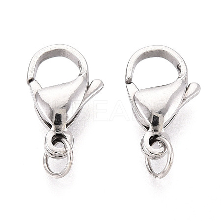 304 Stainless Steel Lobster Claw Clasps STAS-B166-01P-01-1