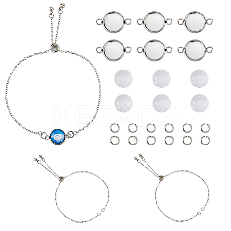 20Pcs 304 Stainless Steel Slider Cable Chain Slider Bracelet Makings DIY-DC00001-1