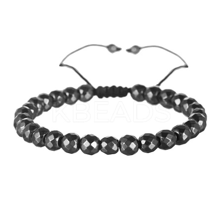 Synthetic Hematite Braided Bead Braeclet NW3929-12-1