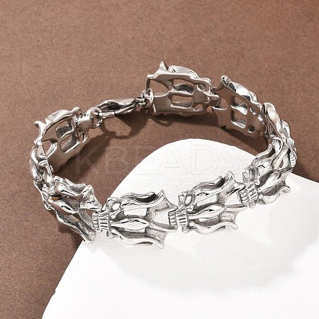 304 Stainless Steel Link Chain Bracelets BJEW-D379-09P-1