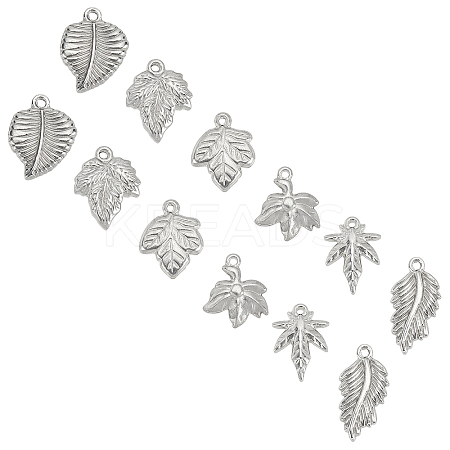 24Pcs 6 Styles 304 Stainless Steel Pendants STAS-UN0021-99P-1