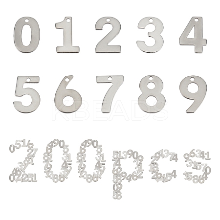 200Pcs 10 Style 201 Stainless Steel Charms STAS-SC0003-40-1