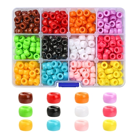 480Pcs 12 Colors Opaque Acrylic European Beads SACR-YW0001-42-1