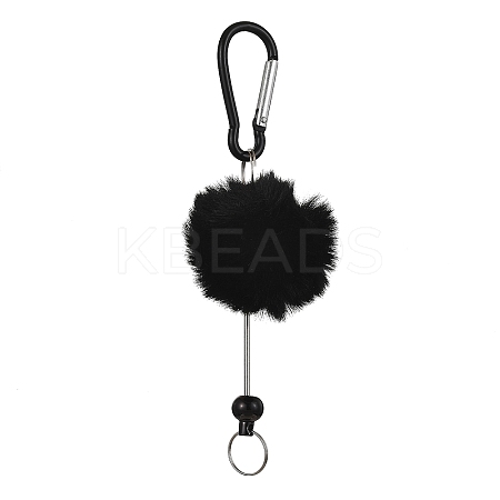 Aluminum Alloy Pom Pom Ball Beadable Keychain Bar HJEW-Q001-01D-1