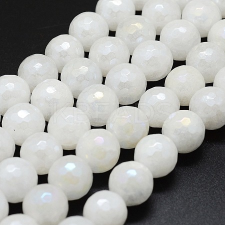 Electroplated Natural White Jade Beads Strands G-G749-05B-10mm-1