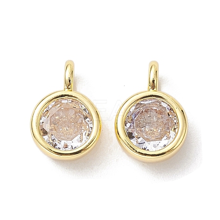 Brass Micro Pave Clear Cubic Zirconia Pendants KK-K360-13G-1