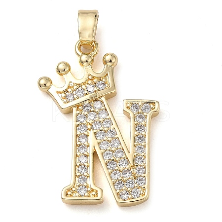 Rack Plating Brass Micro Pave Cubic Zirconia Pendants KK-D535-01N-RS-1