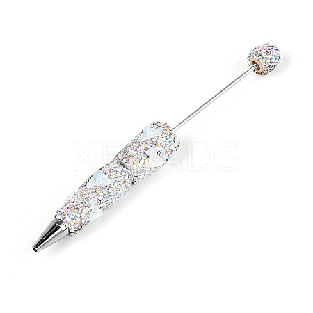 Fishtail Resin & Polymer Clay Pave Rhinestone Ball-Point Pen AJEW-T013-05J-1