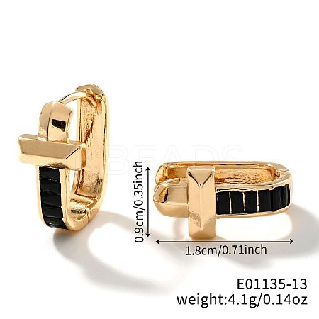 Geometric U-shaped Brass Hoop Earrings for Women SW5755-13-1