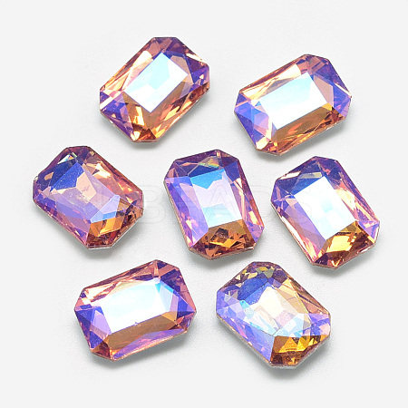 Pointed Back Glass Rhinestone Cabochons RGLA-T019-10x14mm-04-1