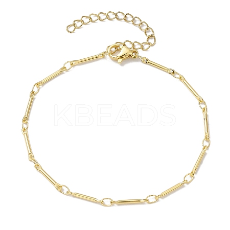 Brass Bar Link Chain Bracelets for Women Men BJEW-JB10274-01-1