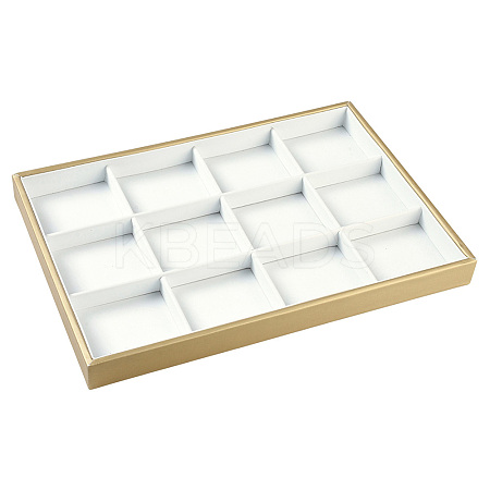 1Pc 12 Grids Imitation Leather Jewelry Trays CON-CL0001-02B-1
