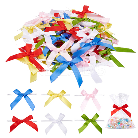 60Pcs 6 Colors Polyester Bowknot FIND-PH0021-91-1
