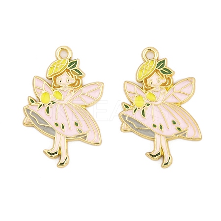 Rack Plating Alloy Enamel Pendants FIND-A040-08B-02G-1