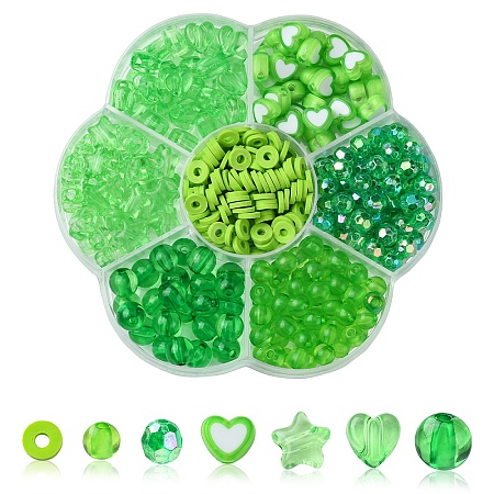 389Pcs 7 Styles Acrylic Beads MACR-YW0003-06B-1