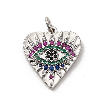 Brass Micro Pave Cubic Zirconia Pendants KK-U033-07P-02-1