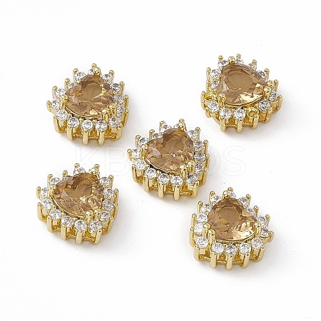 Rack Plating Brass Micro Pave Cubic Zirconia Beads KK-C007-12G-05-1
