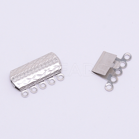 316 Surgical Stainless Steel Box Clasps STAS-WH0009-04P-1