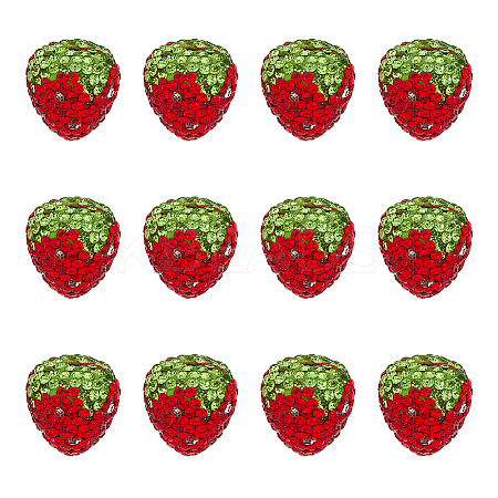 12Pcs Handmade Polymer Clay Rhinestone Beads CLAY-OC0001-07-1