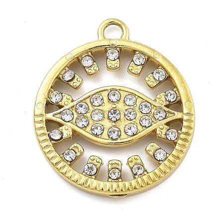 Ion Plating(IP) 304 Stainless Steel Rhinestone Pendants STAS-U034-06G-1