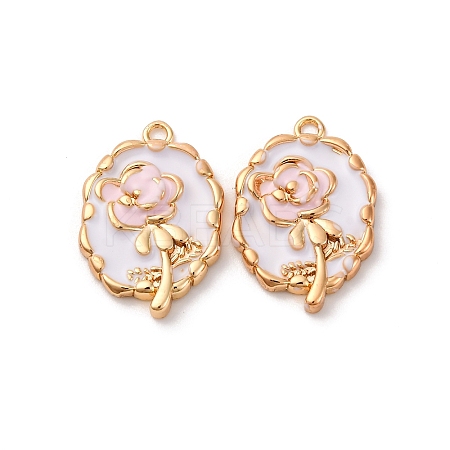 Brass Enamel Pendants KK-Z112-18G-01-1
