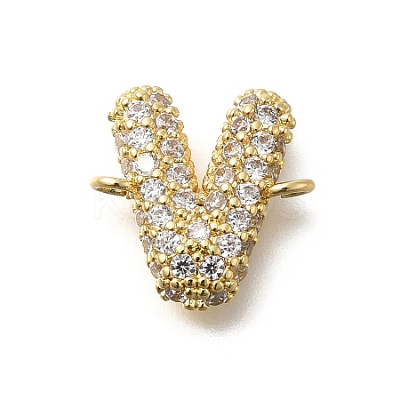 Brass Micro Pave Cubic Zirconia Letter Links KK-I717-04V-1