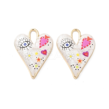 Rack Plating Alloy Enamel Pendants FIND-C050-09G-07-1