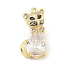 Brass Micro Pave Clear Cubic Zirconia Glass Charms KK-S386-05G-1