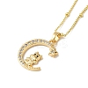 Brass Micro Pave Clear Cubic Zirconia Pendants Necklaces NJEW-K269-05G-10-1