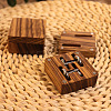 Square Wood Cufflinks Gift Storage Magnetic Boxes PW-WG77A80-01-3