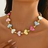 Alloy with CCB Plastic Round Heart Beaded Necklaces for Women FS-WG06F83-01-2