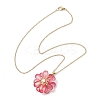 Glass Pendant Necklaces NJEW-MZ00112-4